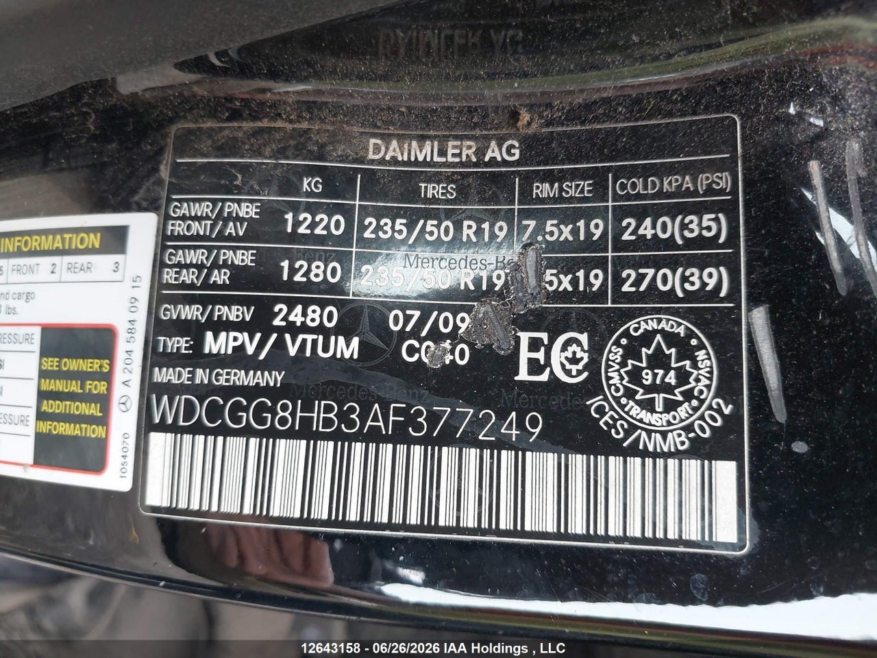 2010 MERCEDES BENZ GLK 350 4MATIC thumbnail 10