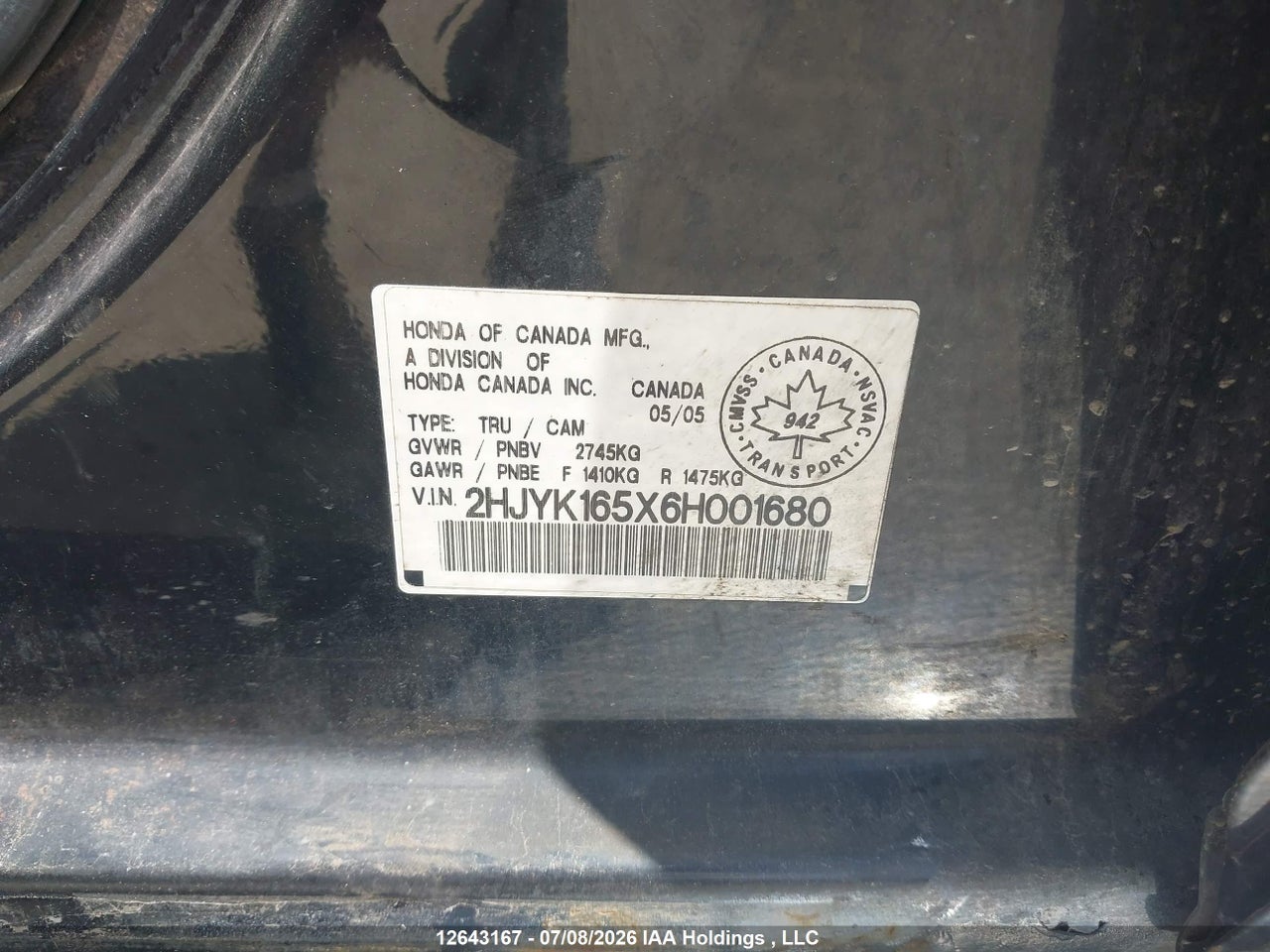 2006 HONDA RIDGELINE RTL thumbnail 11