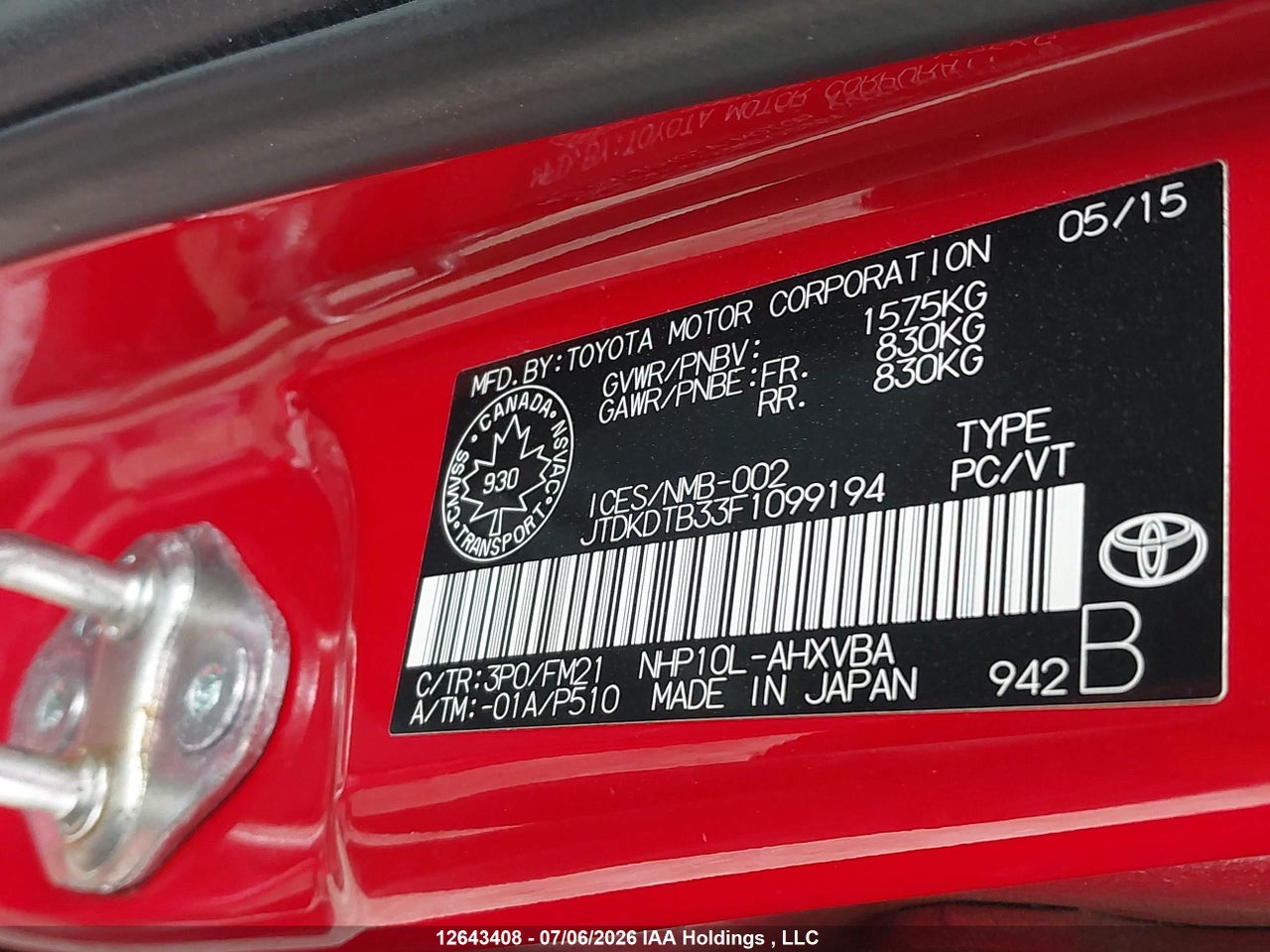 2015 TOYOTA Prius c thumbnail 10