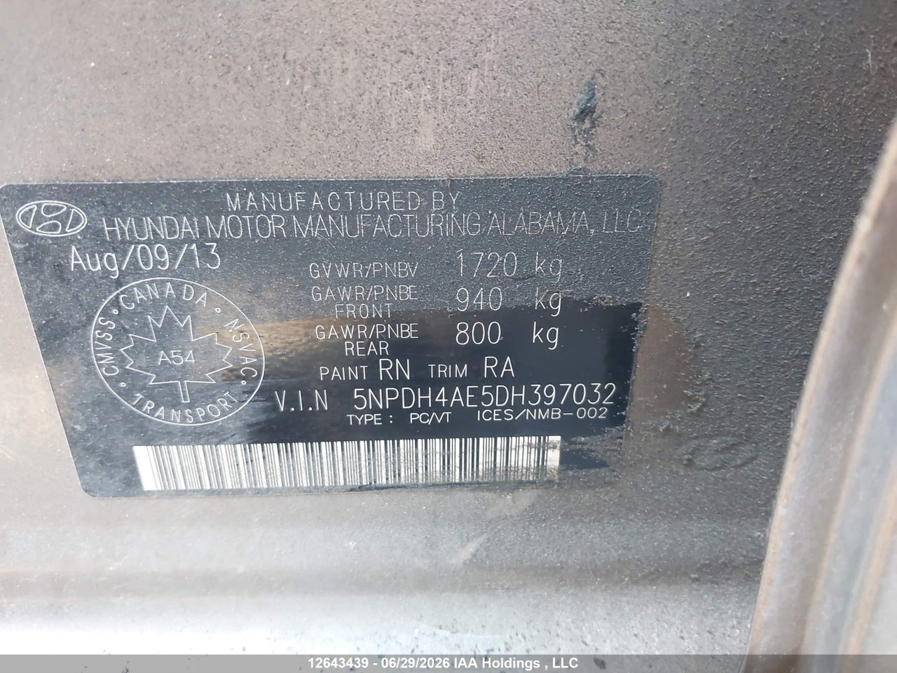 2013 HYUNDAI ELANTRA GLS/LIMITED thumbnail 10