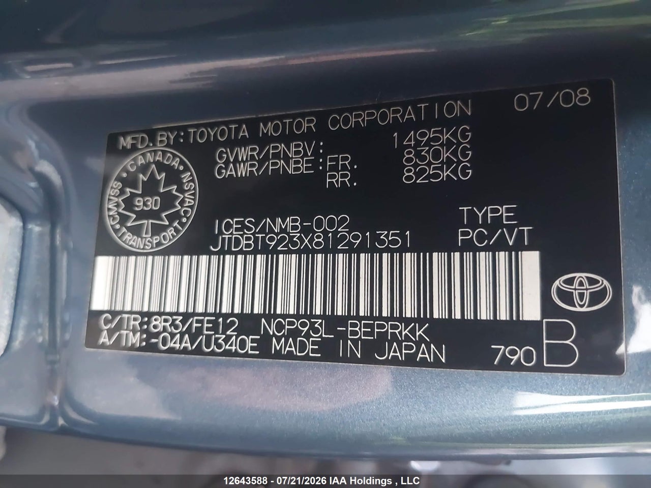 2008 TOYOTA YARIS thumbnail 10