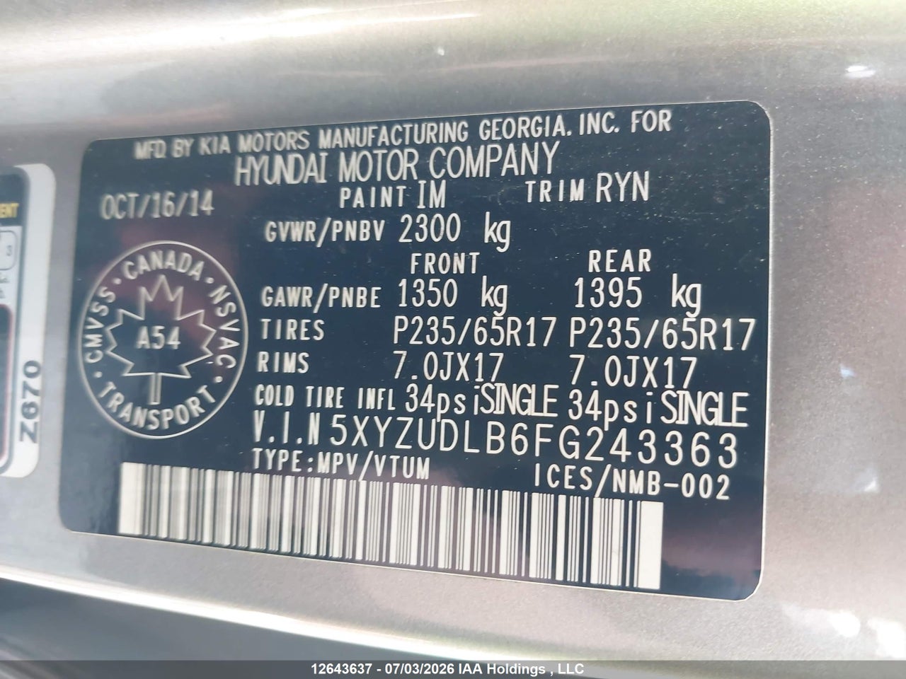 2015 HYUNDAI SANTA FE SPORT 2.4 PREMIUM thumbnail 10