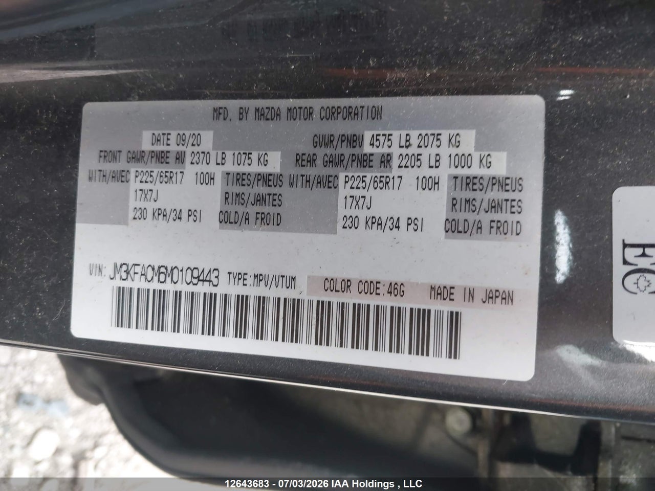 2021 MAZDA CX-5 GS thumbnail 10