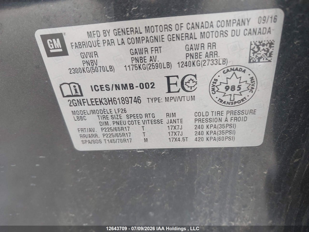 2017 CHEVROLET EQUINOX LS thumbnail 10