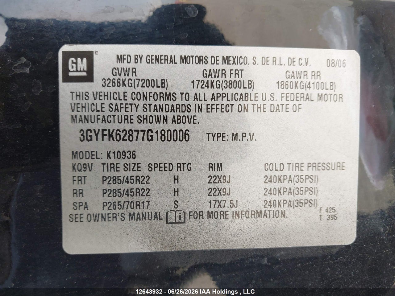 2007 CADILLAC ESCALADE EXT thumbnail 10