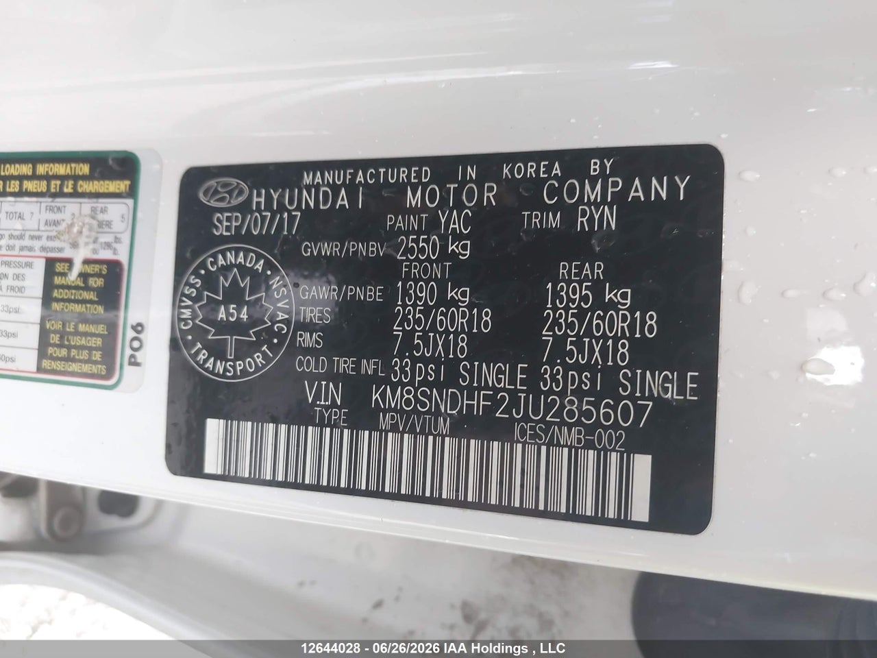 2018 HYUNDAI SANTA FE SE/LIMITED thumbnail 10