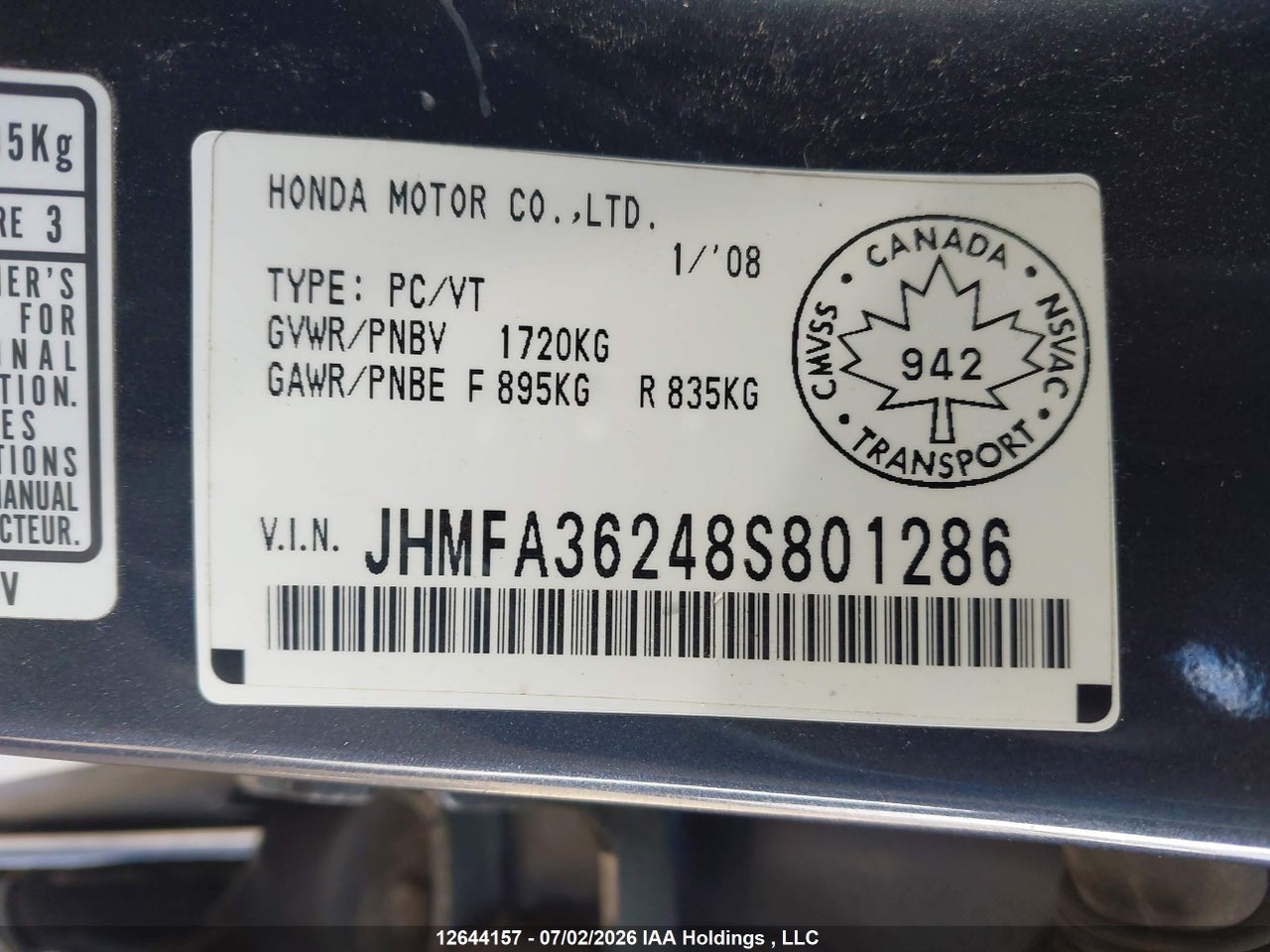 2008 HONDA CIVIC HYBRID thumbnail 10