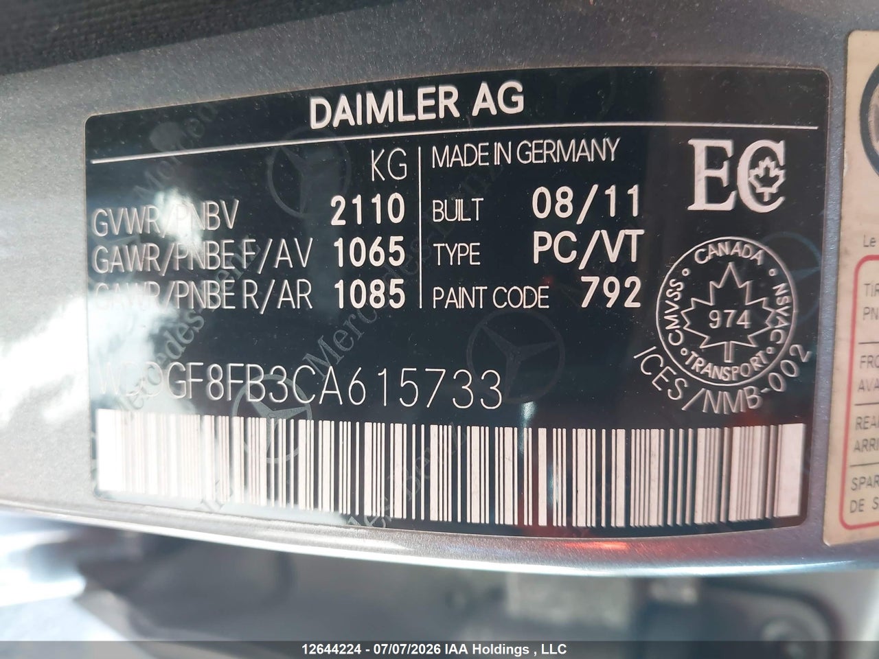 2012 MERCEDES BENZ C 250 4MATIC thumbnail 10