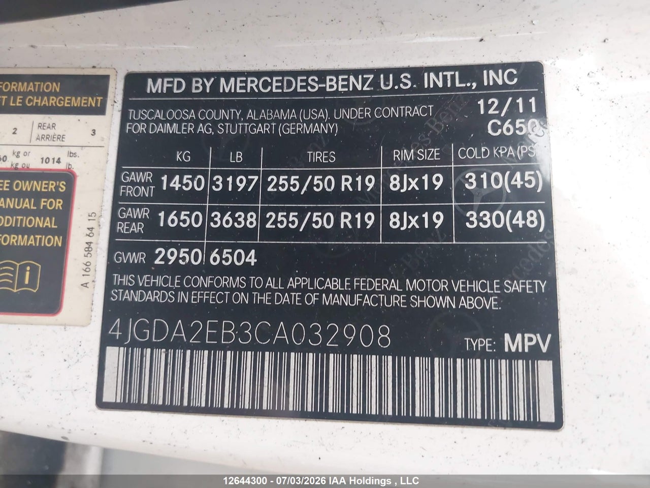 2012 MERCEDES BENZ ML 350 BLUETEC thumbnail 10