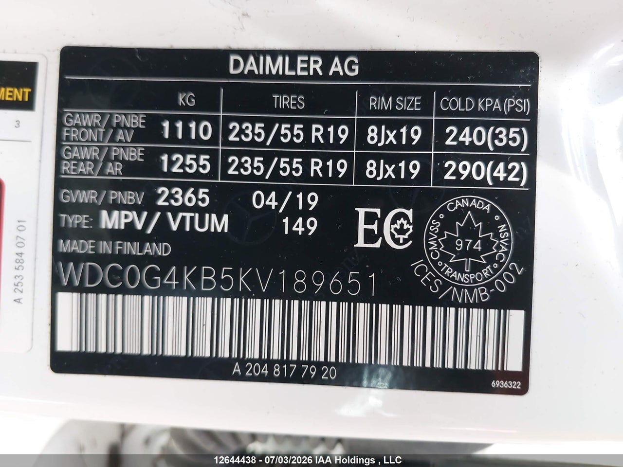 2019 MERCEDES BENZ GLC 300 4MATIC thumbnail 10