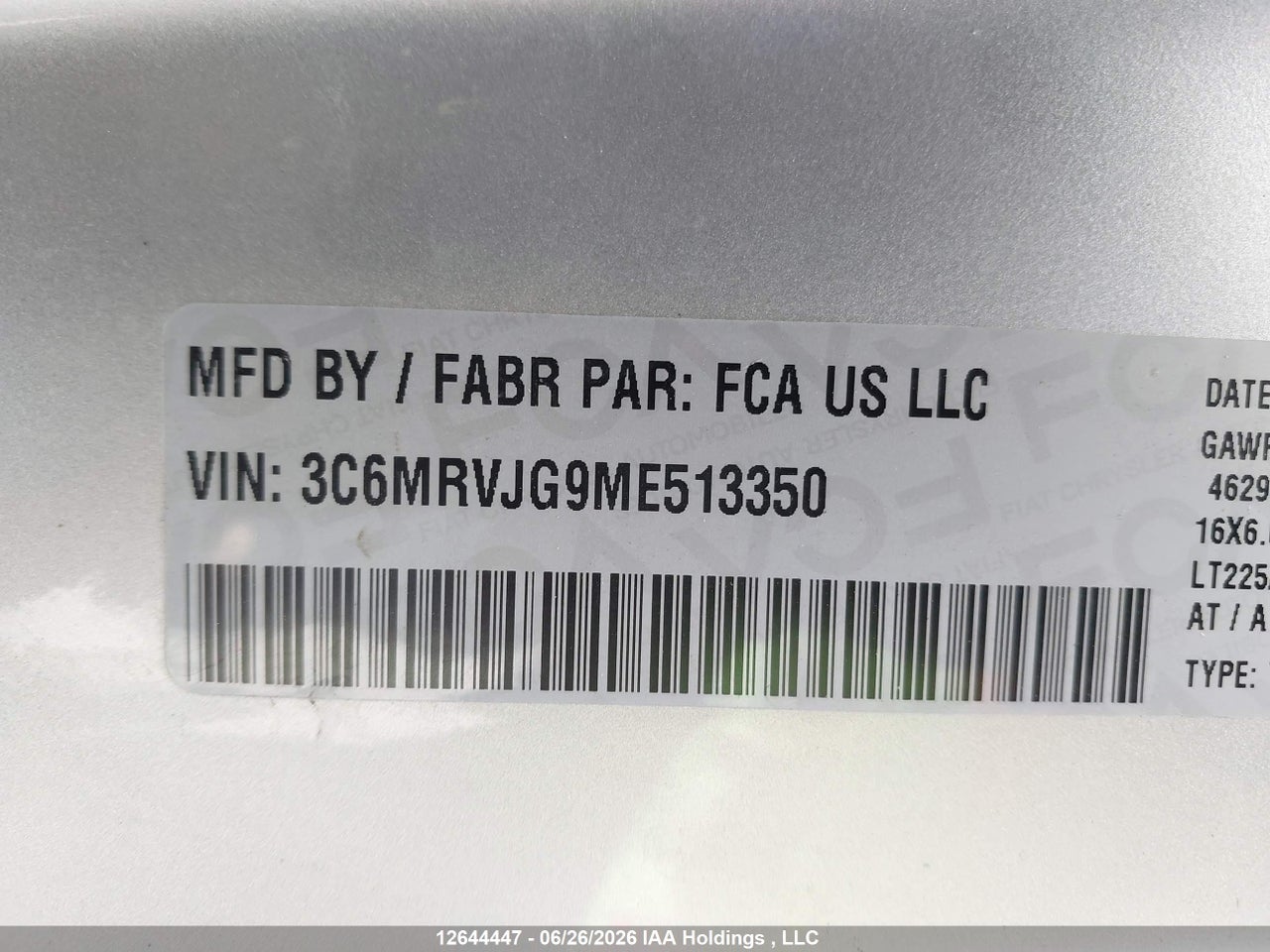 2021 RAM PROMASTER 3500 HIGH ROOF EXTENDED 159 IN. WB thumbnail 10