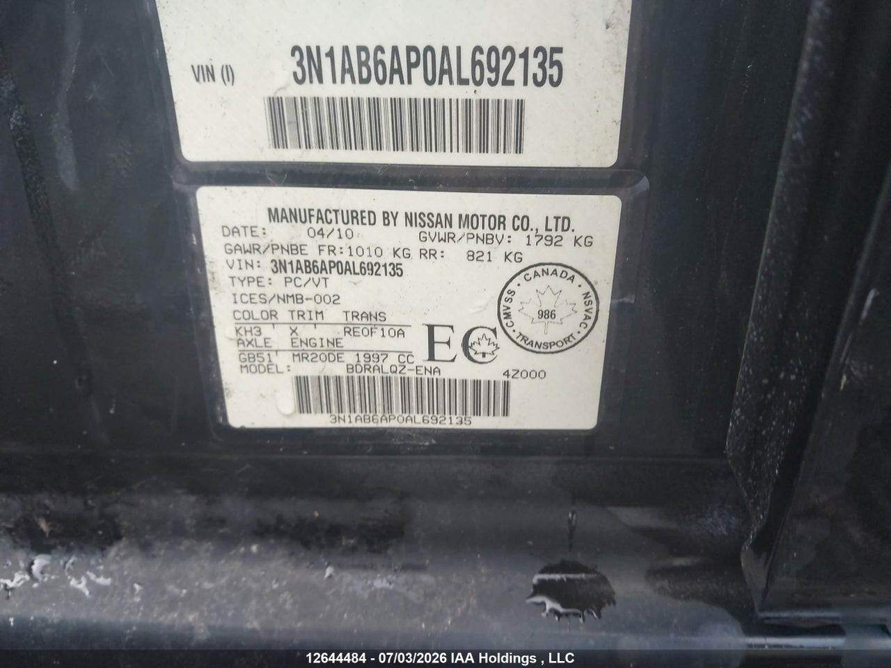 2010 NISSAN SENTRA 2.0/2.0S/SR/2.0SL thumbnail 10