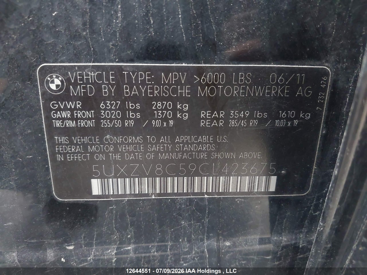 2012 BMW X5 XDRIVE50I thumbnail 10