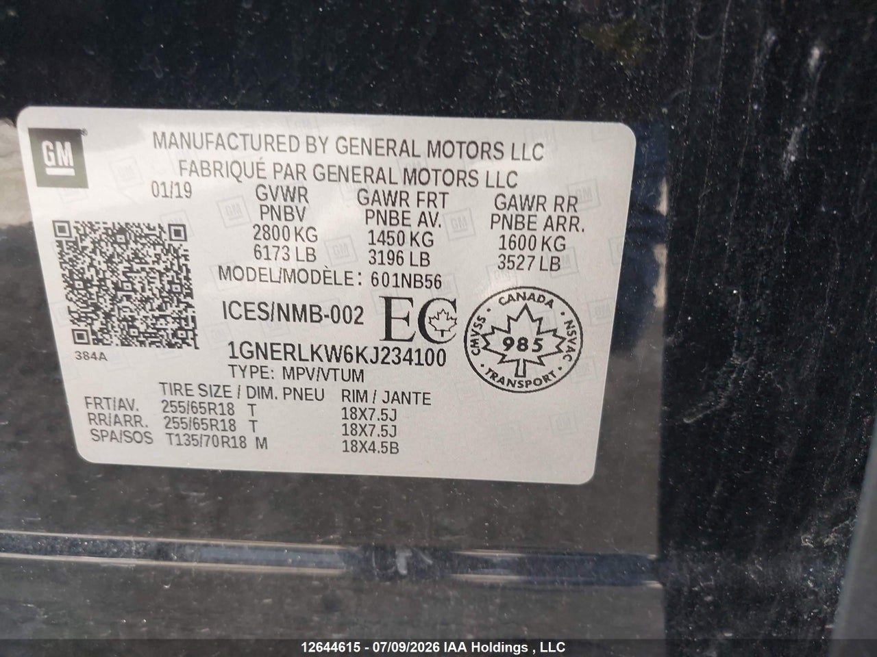 2019 CHEVROLET TRAVERSE thumbnail 10