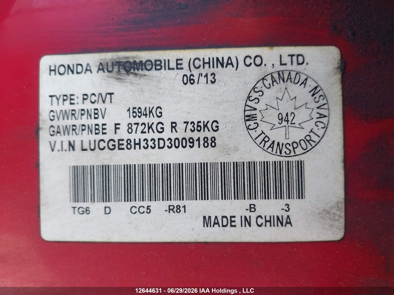 2013 HONDA FIT DX-A thumbnail 10