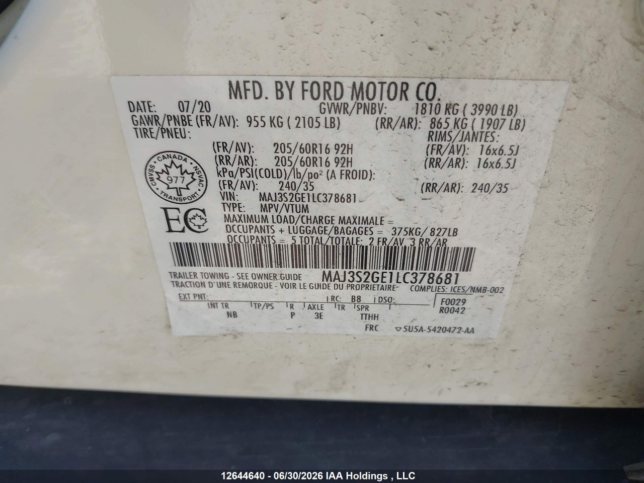 2020 FORD ECOSPORT thumbnail 10