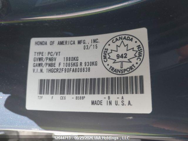 2015 HONDA ACCORD TOURING thumbnail 11