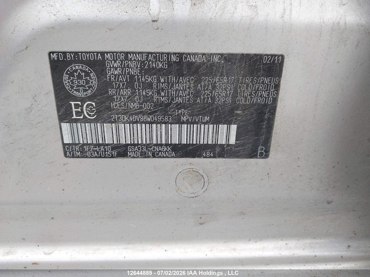 2011 TOYOTA RAV4 LIMITED thumbnail 10