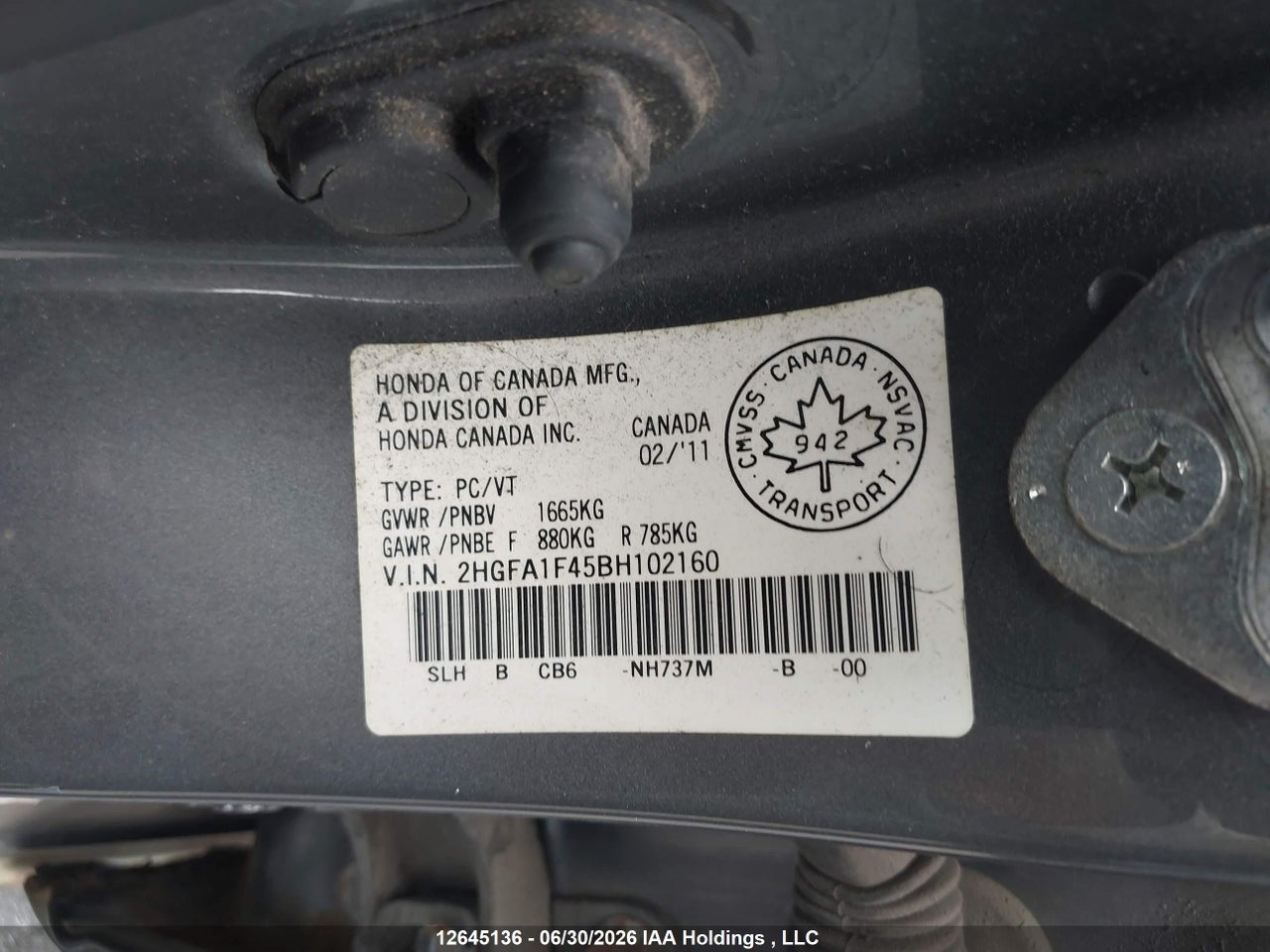 2011 HONDA CIVIC DX-G thumbnail 10