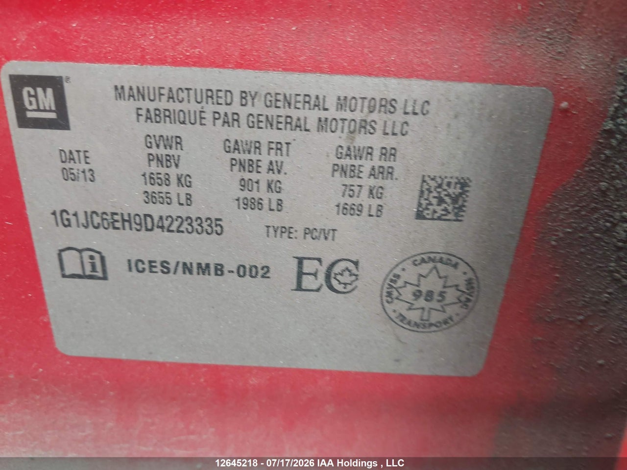2013 CHEVROLET SONIC LT AUTO thumbnail 10