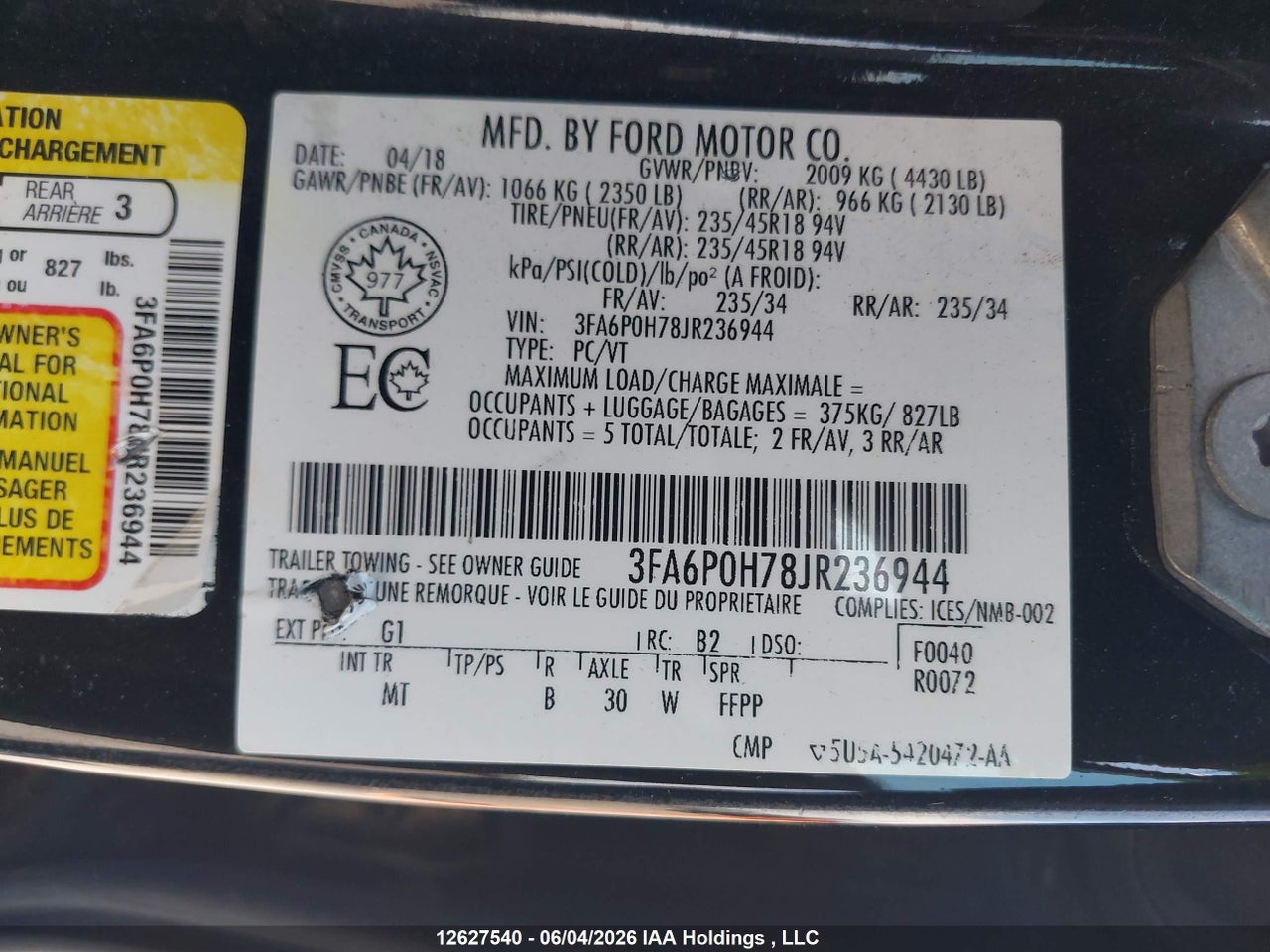 2018 FORD FUSION SE thumbnail 10