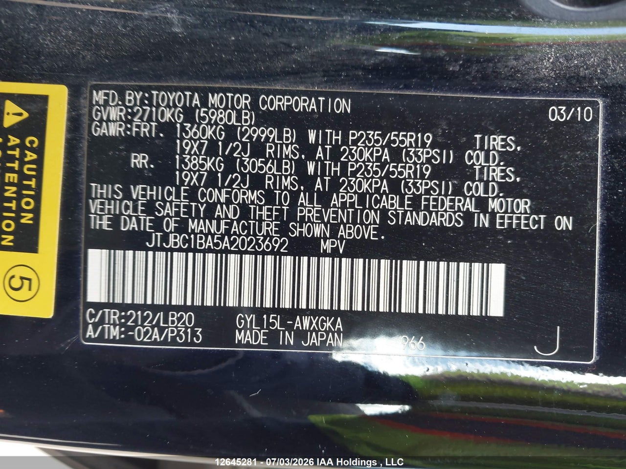 2010 LEXUS RX 450H thumbnail 10