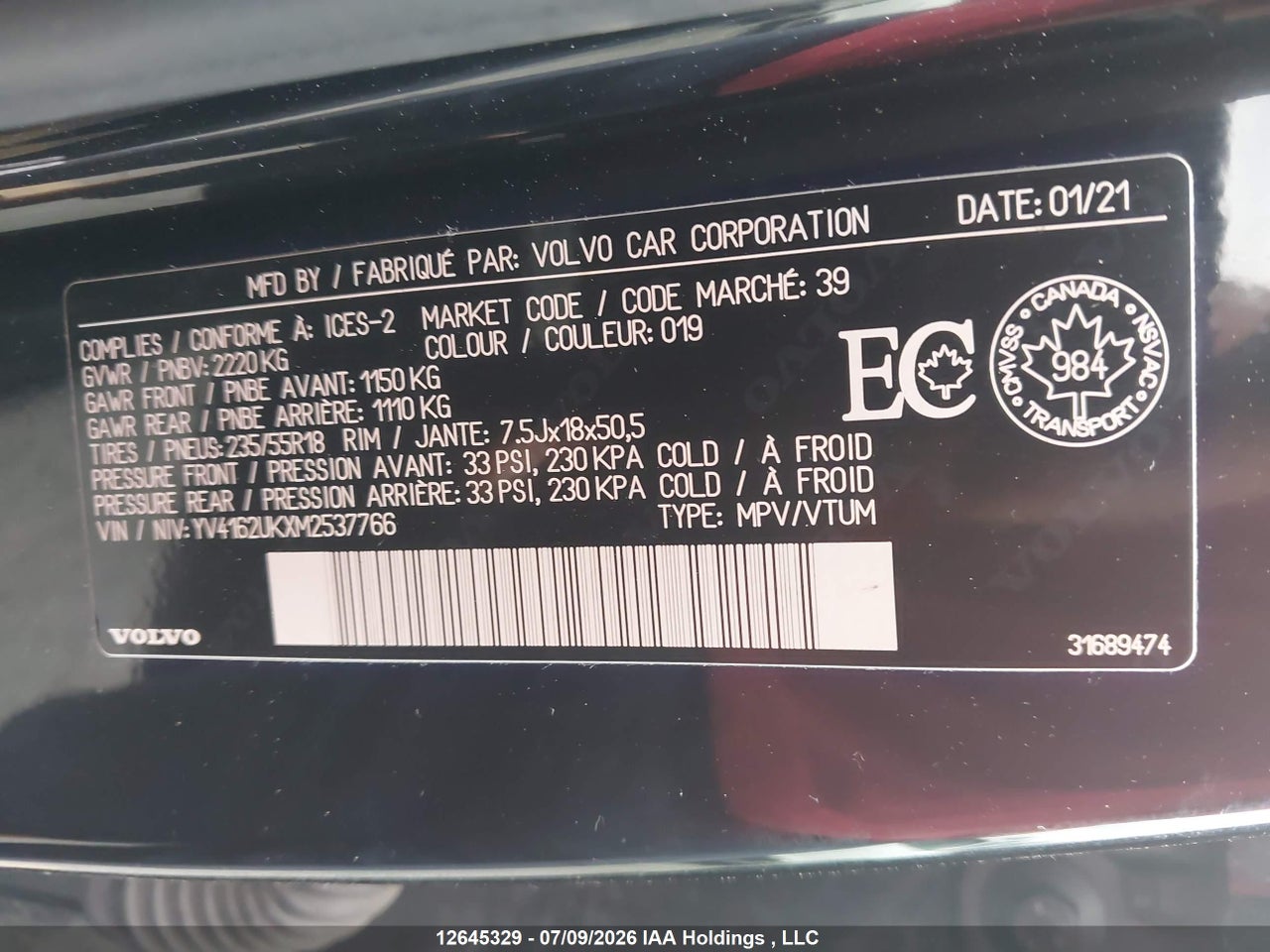 2021 VOLVO XC40 T5 MOMENTUM thumbnail 10