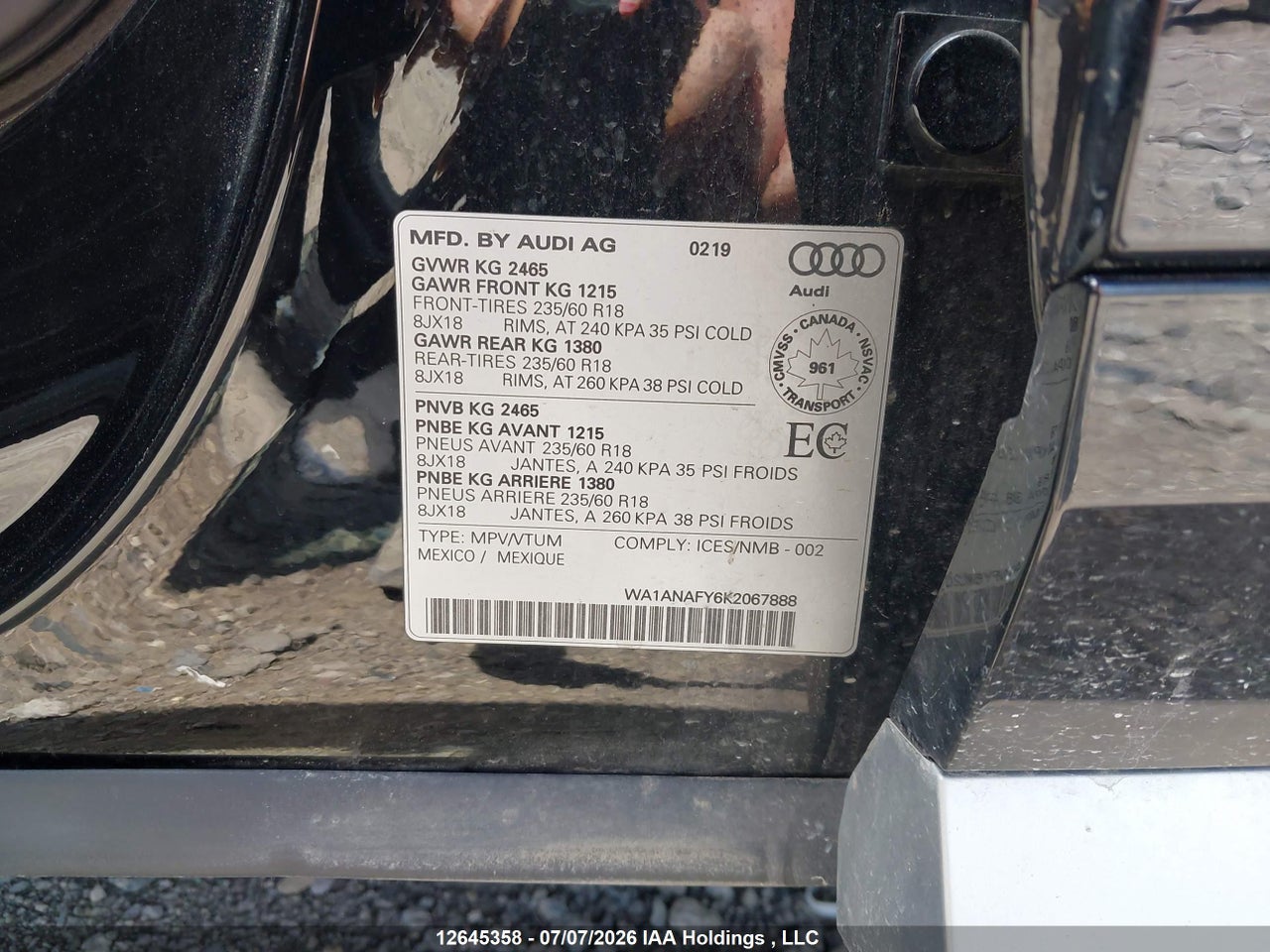 2019 AUDI Q5 45 KOMFORT thumbnail 10