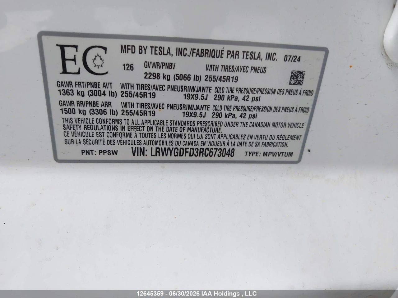 2024 TESLA MODEL Y LONG RANGE/RWD thumbnail 10