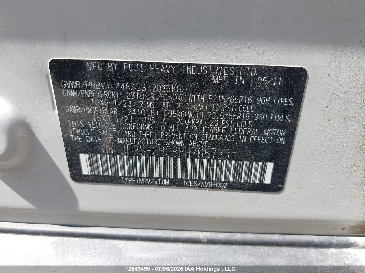 2011 SUBARU FORESTER 2.5X thumbnail 10