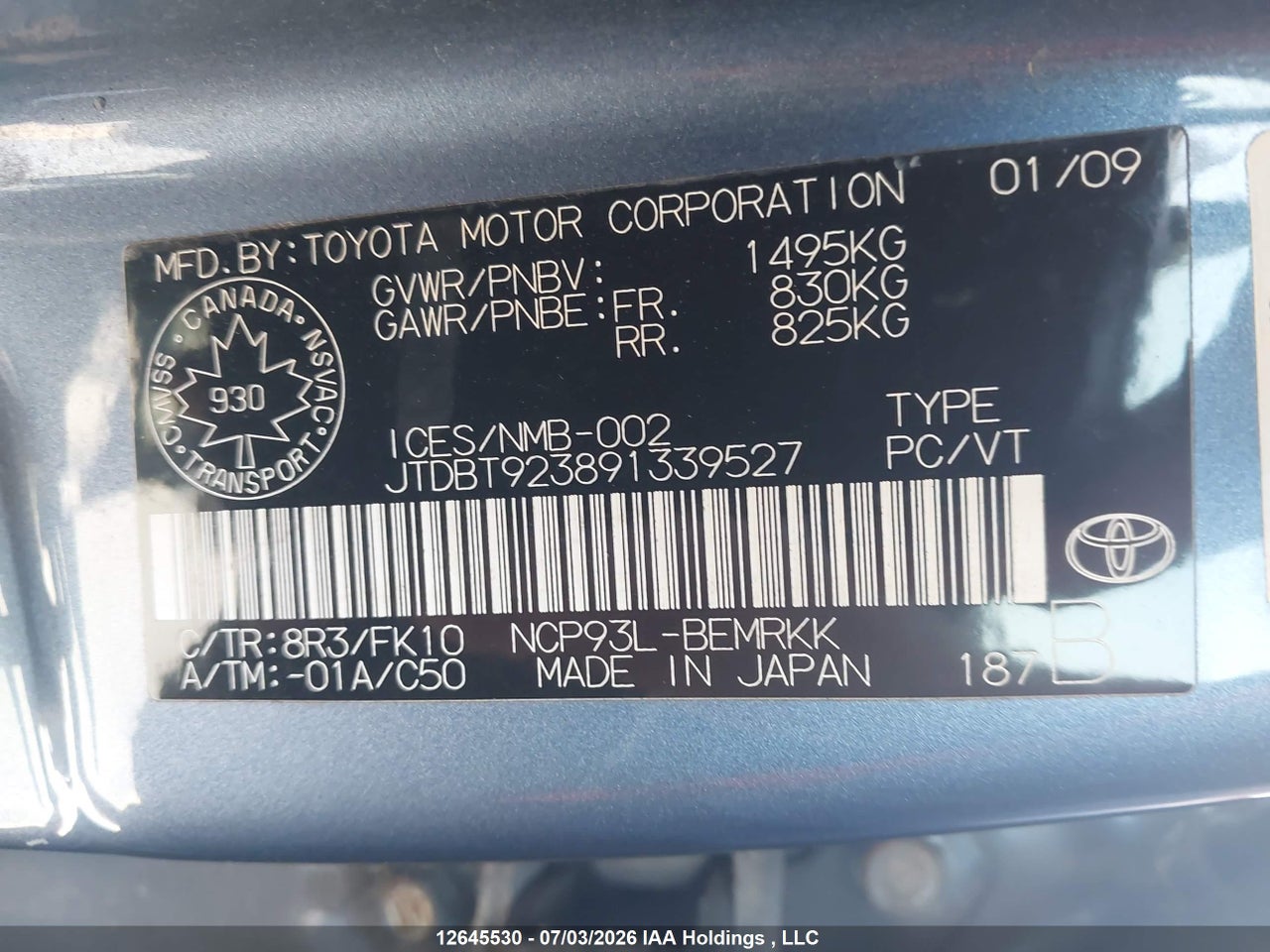 2009 TOYOTA YARIS thumbnail 10