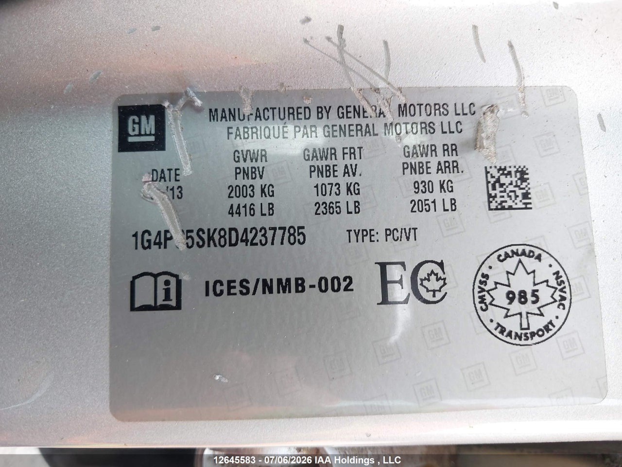 2013 BUICK VERANO thumbnail 10