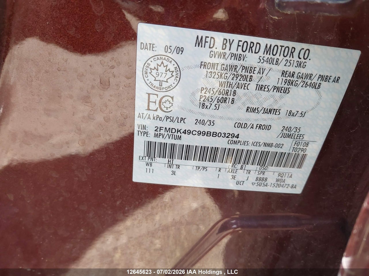 2009 FORD EDGE LIMITED thumbnail 10