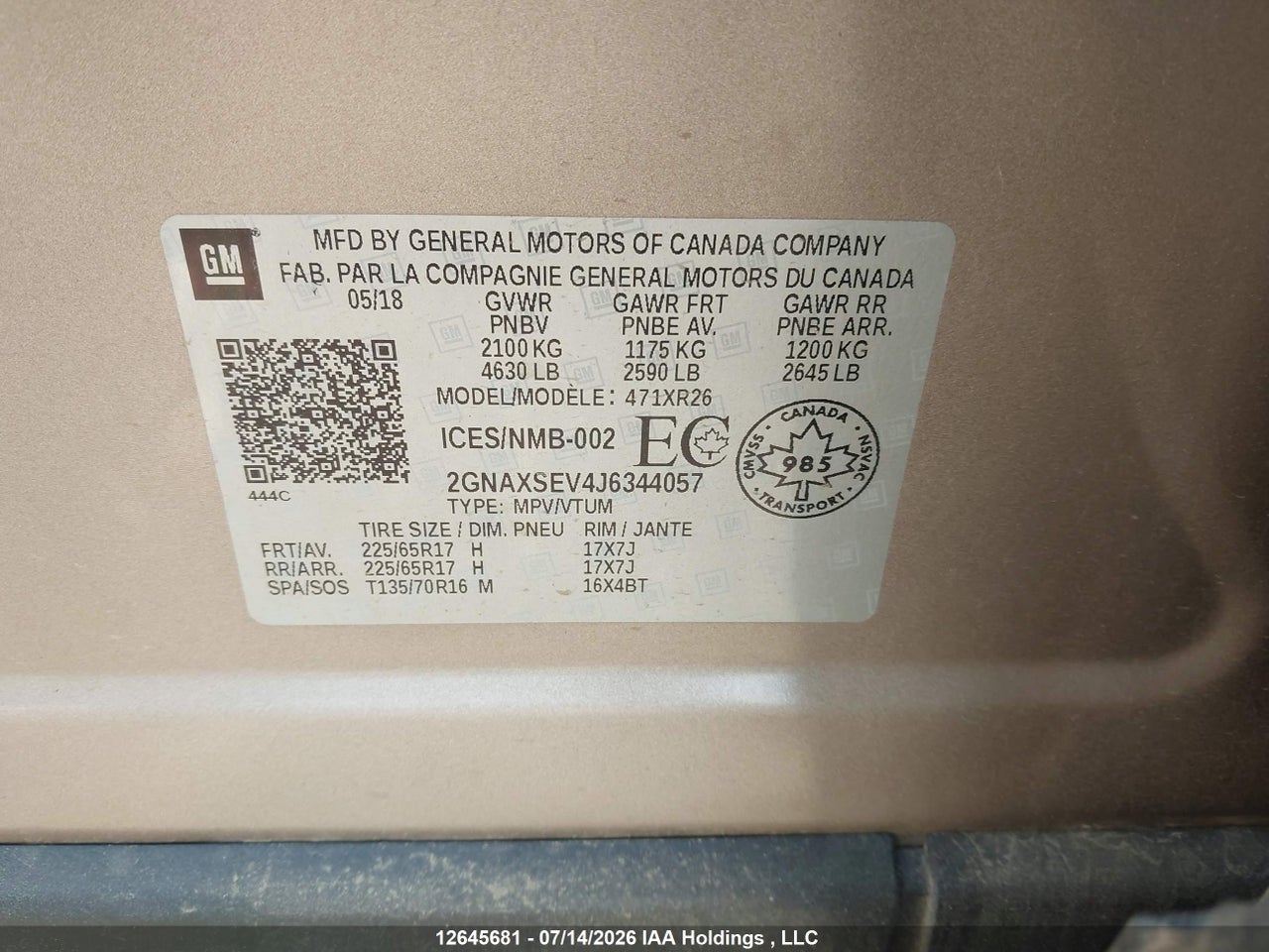 2018 CHEVROLET EQUINOX LT thumbnail 10