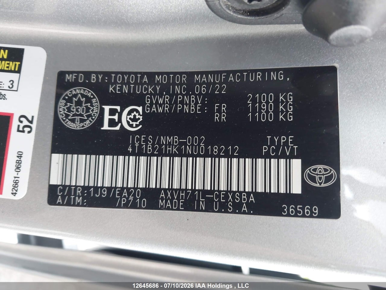 2022 TOYOTA CAMRY thumbnail 10