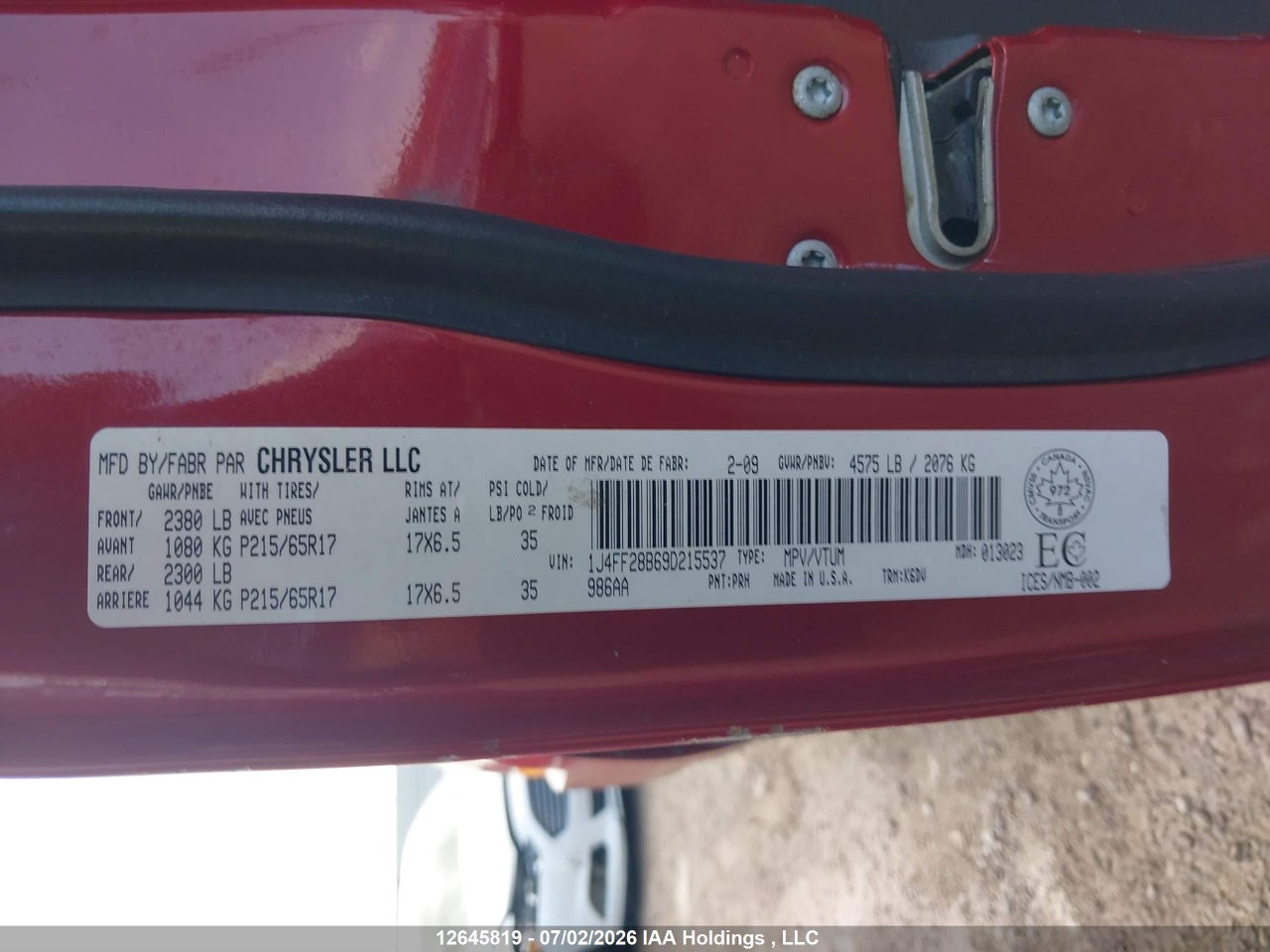 2009 JEEP PATRIOT SPORT/NORTH thumbnail 10