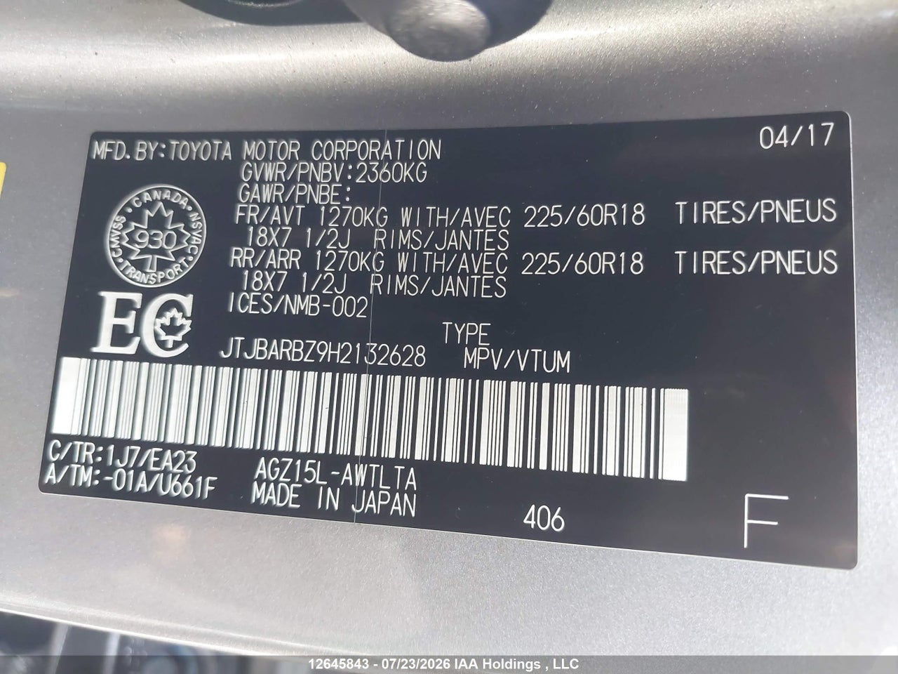 2017 LEXUS NX 200T/BASE/F SPORT thumbnail 10
