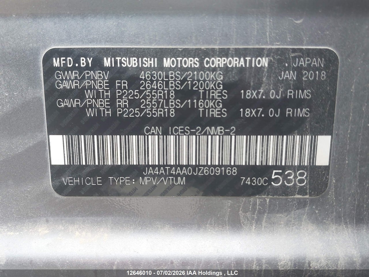2018 MITSUBISHI ECLIPSE CROSS GT/SE thumbnail 10