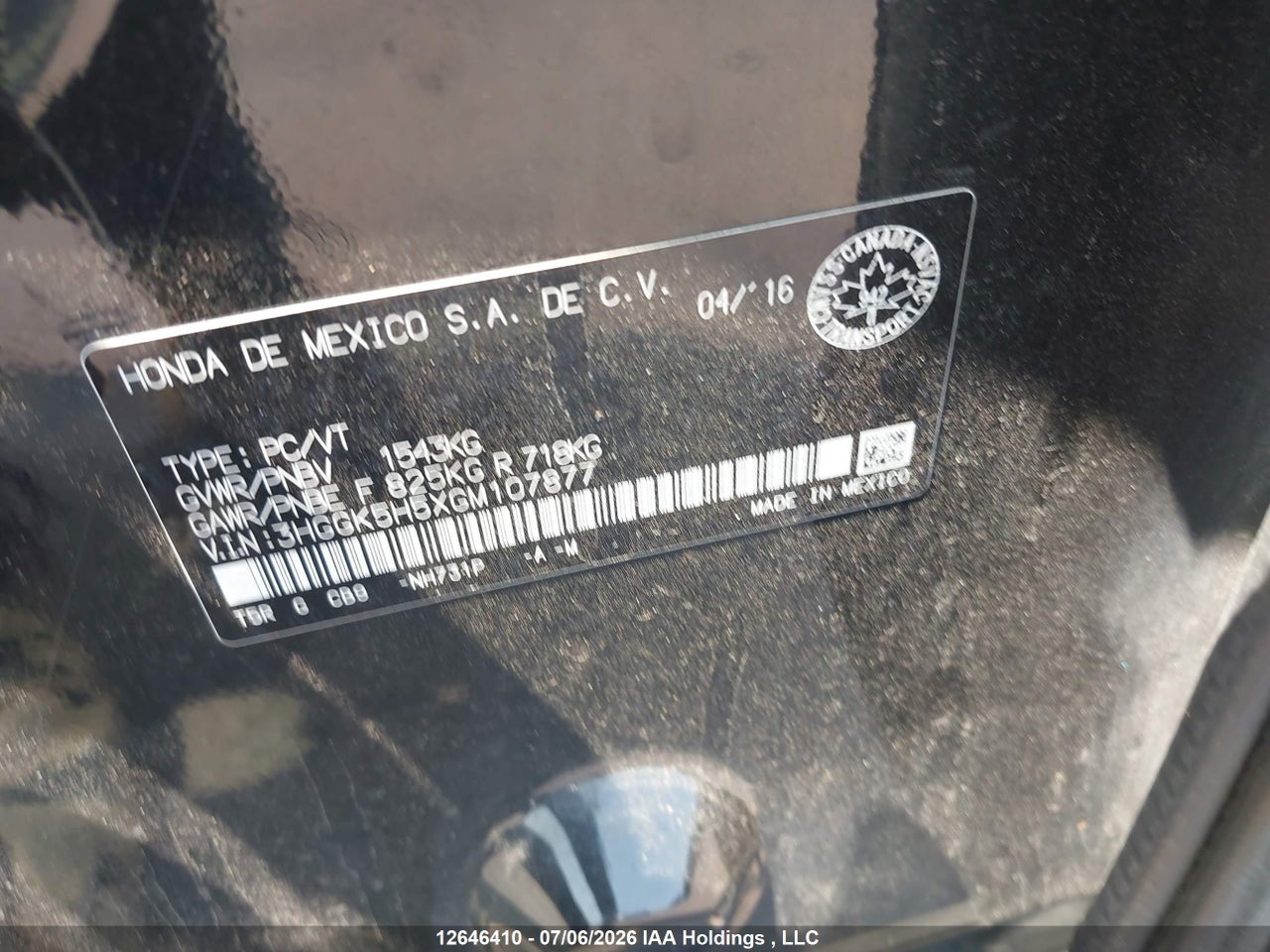 2016 HONDA FIT LX thumbnail 10