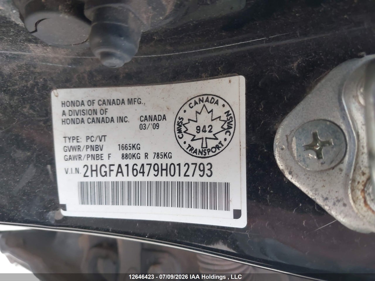 2009 HONDA CIVIC DX-G thumbnail 10