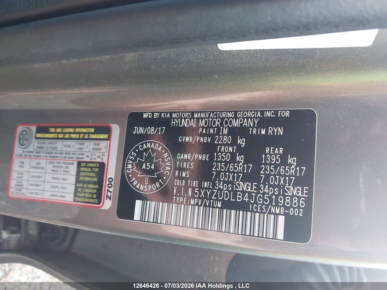 2018 HYUNDAI SANTA FE SPORT 2.4 PREMIUM thumbnail 10