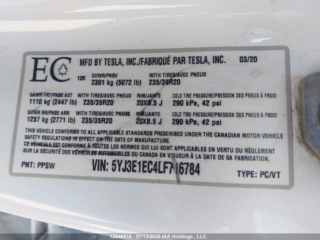 2020 TESLA MODEL 3 PERFORMANCE thumbnail 10