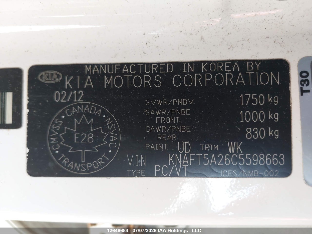 2012 KIA FORTE5 2.0L LX thumbnail 10