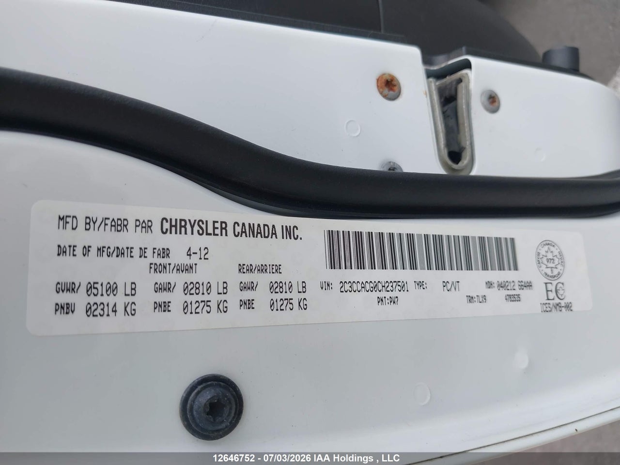 2012 CHRYSLER 300 LIMITED thumbnail 10