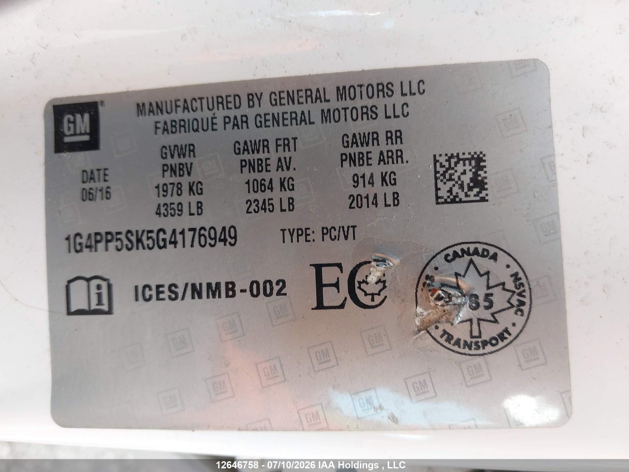 2016 BUICK VERANO thumbnail 10