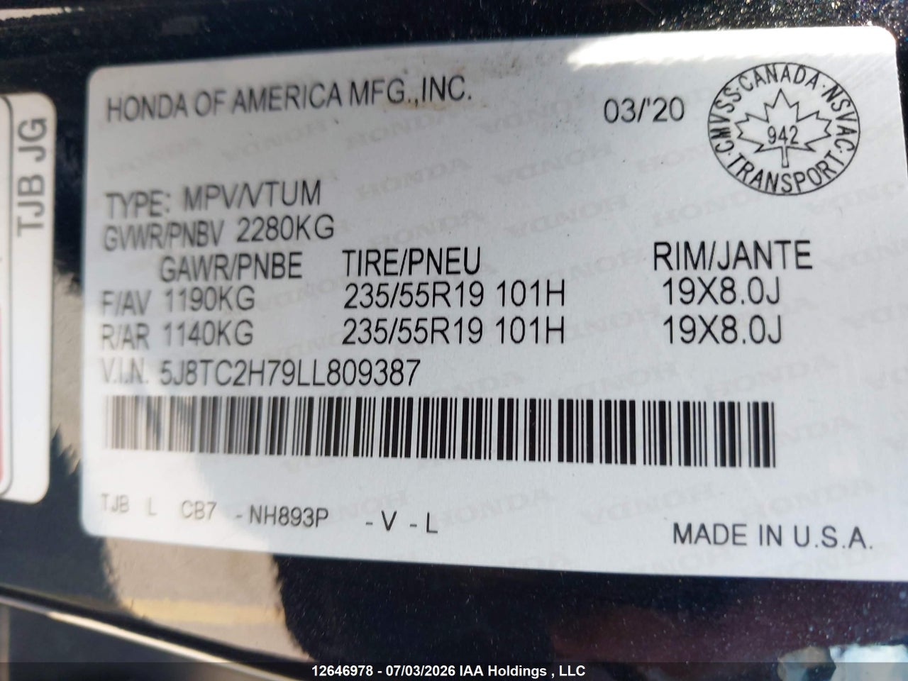 2020 ACURA RDX ADVANCE thumbnail 10