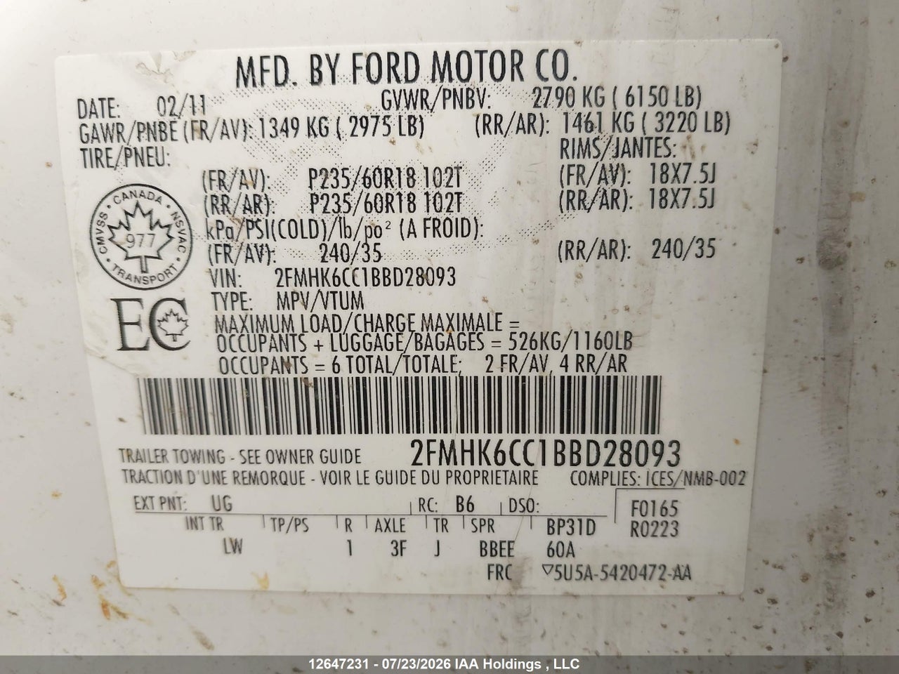 2011 FORD FLEX SEL thumbnail 10