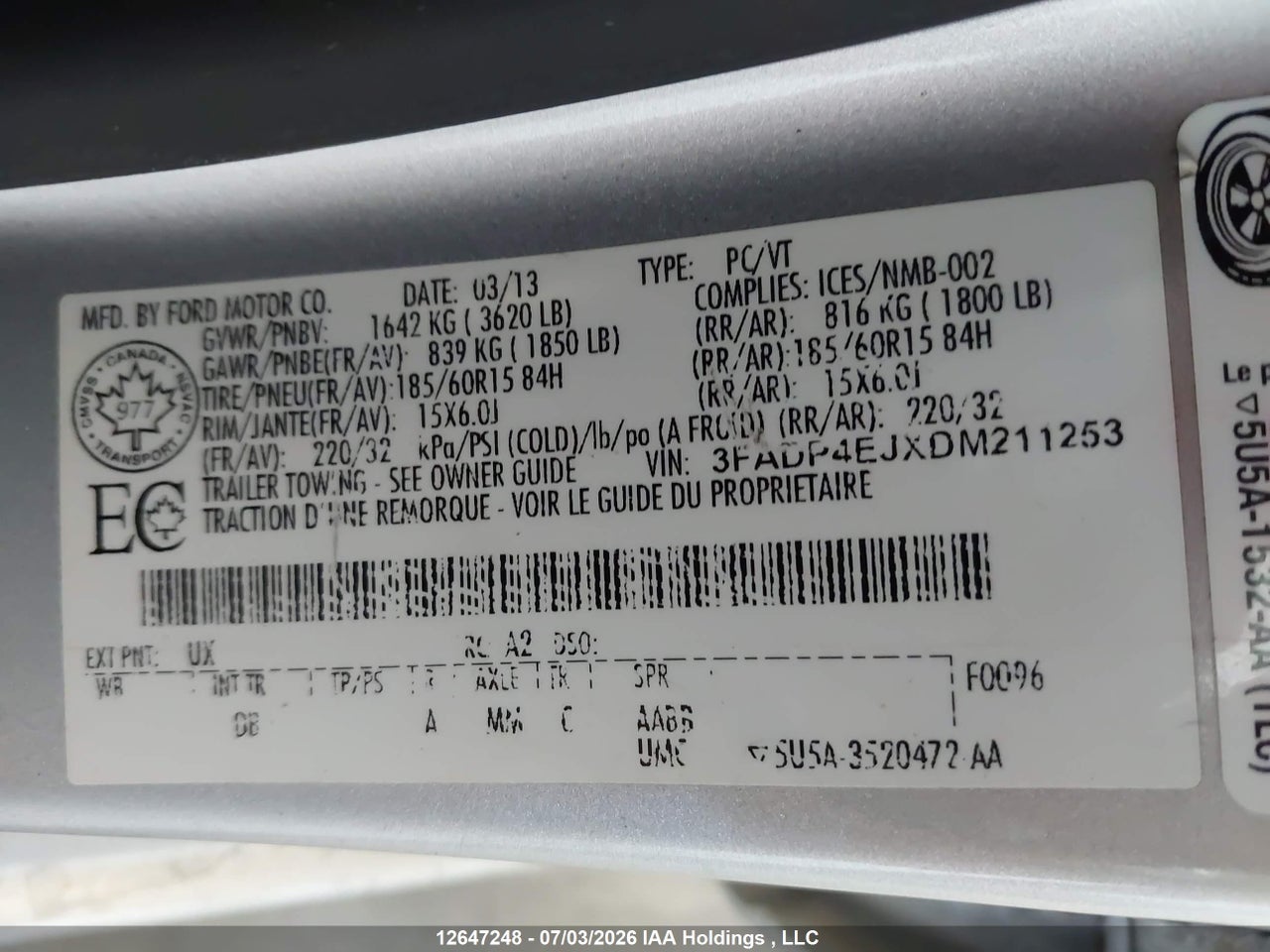 2013 FORD FIESTA SE thumbnail 10