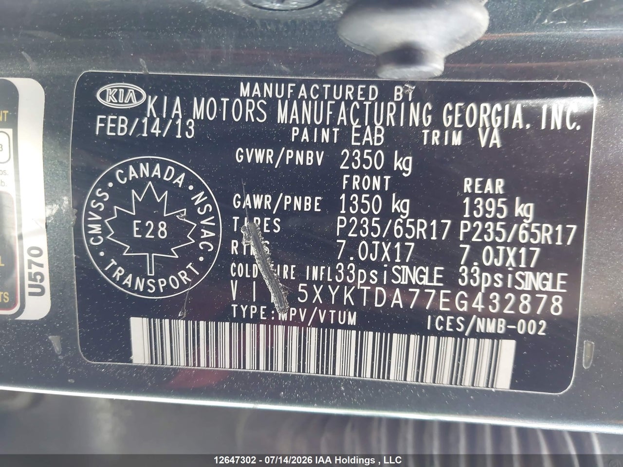 2014 KIA SORENTO LX V6 thumbnail 10