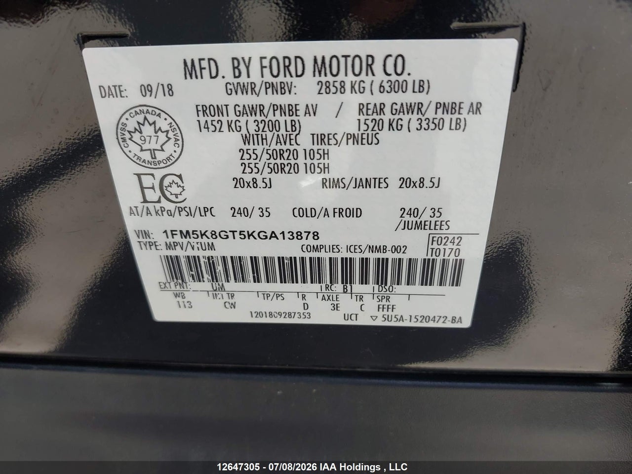 2019 FORD EXPLORER thumbnail 10